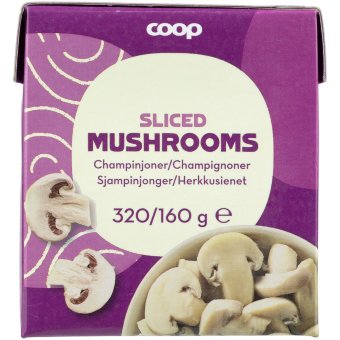 Шампиньоны дольками в рассоле Coop 320/160 гр