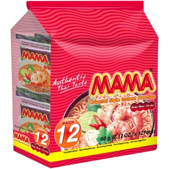 Пакет лапши Mama с восточным вкусом креветок (уп 12 шт) 720 гр Пакет лапши Mama с восточным вкусом креветок (уп 12 шт) 720 гр