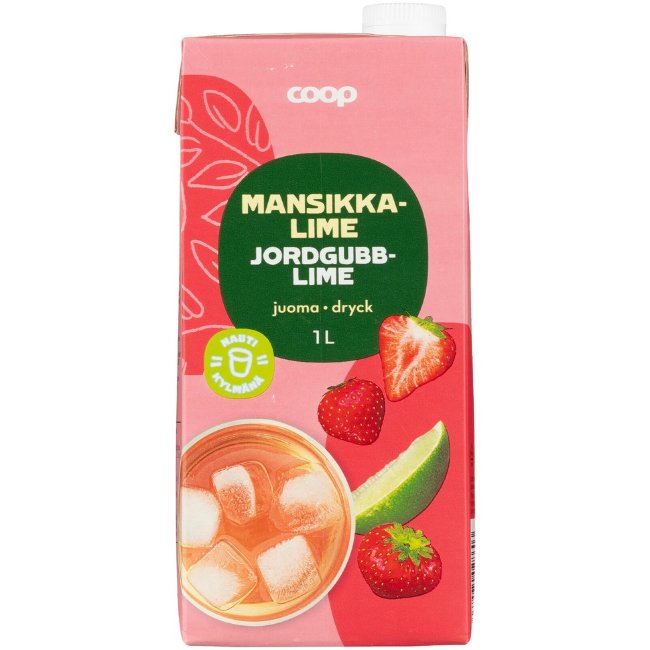 Клубнично-лаймовый напиток Coop 1 л