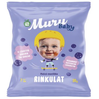 Био кукурузные колечки Muru Baby с черникой 7 мес 20 гр