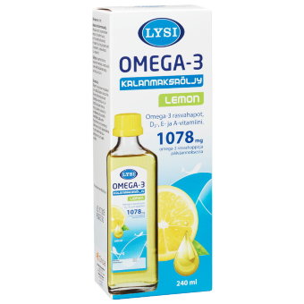 Рыбий жир жидкий Омега-3 с витаминами A D E 240 мл LYSI