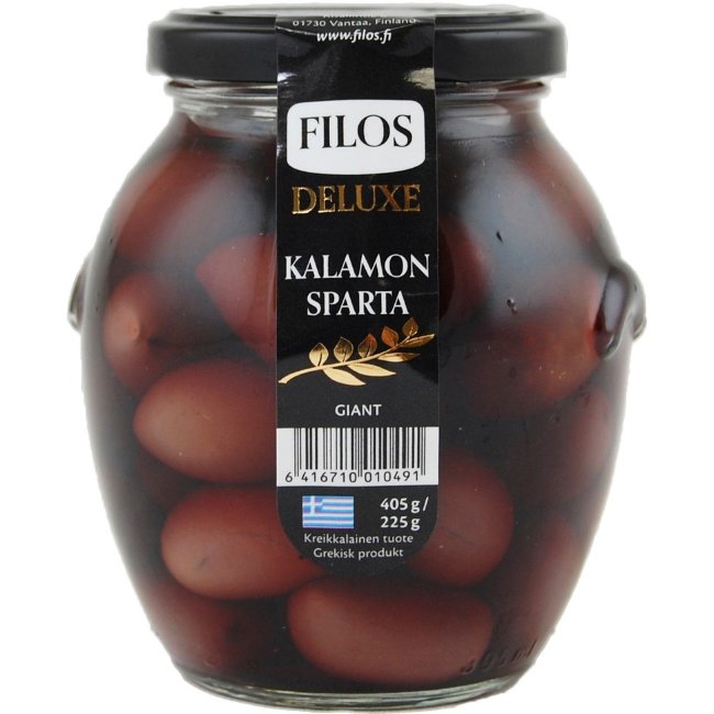 Оливки каламата с косточкой Filos Deluxe 405/225г