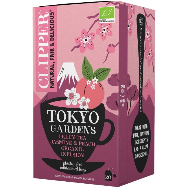 Органический травяной чай Clipper Tokyo gardens с жасмином и персиком 20 шт (40 гр)