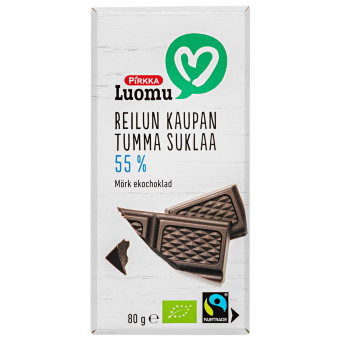 Органический темный шоколад 55% Pirkka 80 гр