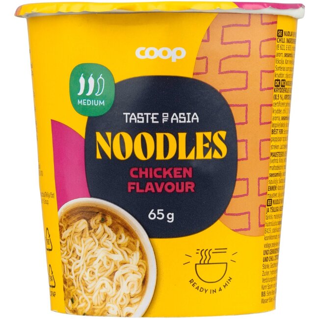 Лапша в стакане Coop Asia со вкусом курицы 65 гр