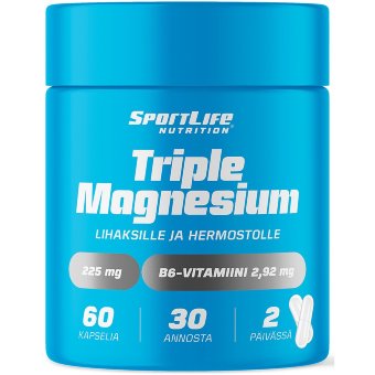 Тройной магний (цитрат магния, глицинат и малат) SportLife Nutrition Triple Magnesium 60 капсул