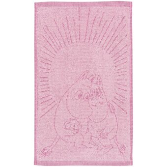 Полотенце для рук Moomin Arabia Muumi 30x50 сердечки светло-розовое GOTS