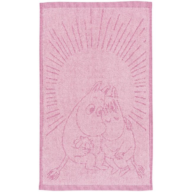 Полотенце для рук Moomin Arabia Muumi 30x50 сердечки светло-розовое GOTS