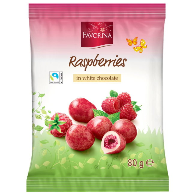 Малина в белом шоколаде Favorina нежное ягодное драже 80 гр Малина в белом шоколаде Favorina нежное ягодное драже 80 гр