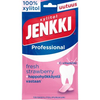 Жевательная резинка Jenkki Professional Fresh Strawberry +C полностью на ксилите 90 гр
