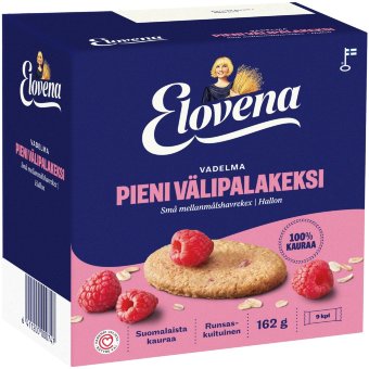 Овсяное снек-печенье Elovena Pieni с малиной (уп 9 шт) 162 гр Овсяное снек-печенье Elovena Pieni с малиной (уп 9 шт) 162 гр