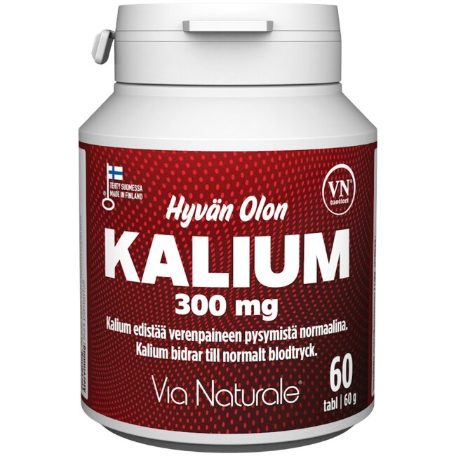 Добавка с калием Hyvän Olon Kalium 300 mg 60 табл Via Naturale Добавка с калием Hyvän Olon Kalium 300 mg 60 табл Via Naturale