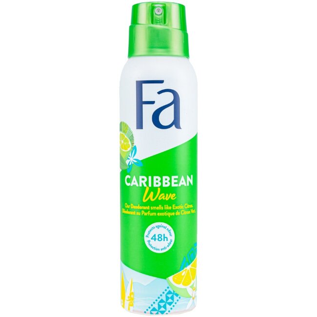Дезодорант-спрей Fa Caribbean Wave Lemon 150 мл Дезодорант-спрей Fa Caribbean Wave Lemon 150 мл