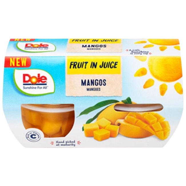 Фруктовые чашки с манго Dole (уп 4 шт) 272 гр