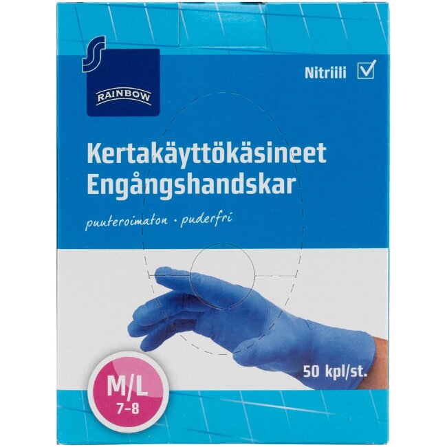 Одноразовые перчатки Rainbow M/L 50 шт Одноразовые перчатки Rainbow M/L 50 шт