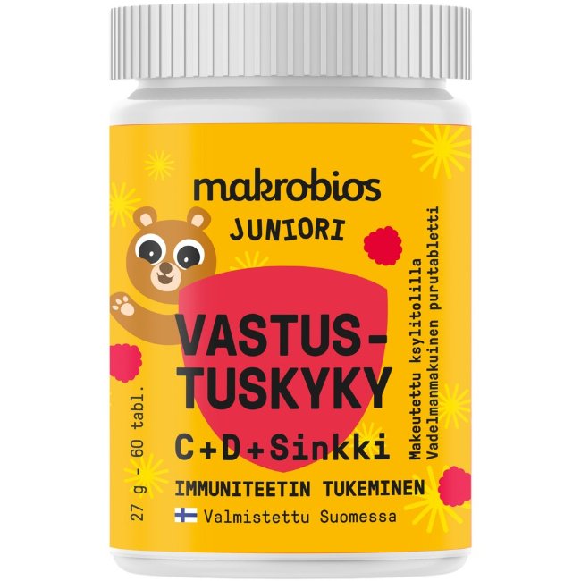 Витамины для иммунитета Makrobios Juniori со вкусом малины 60 шт 27 гр