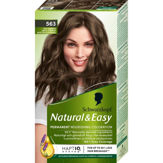 Краска для волос Schwarzkopf Natural & Easy 563 холодный светло-коричневый Краска для волос Schwarzkopf Natural & Easy 563 холодный светло-коричневый