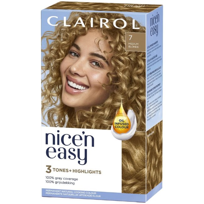 Стойкая краска для волос Clairol Nice'n Easy 7 светло-русый