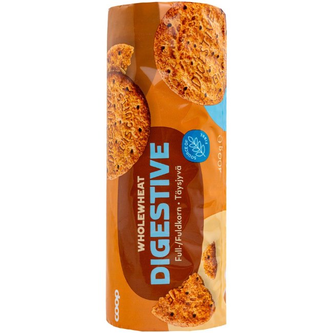 Печенье пшеничное цельнозерновое Digestive Coop 400 гр