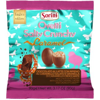 Мини-шоколадные яйца с солёной карамелью Sorini 90 гр
