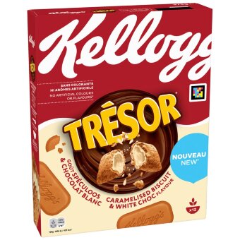 Хлопья Kellogg's Tresor карамелизированное печенье и белый шоколад 375 гр