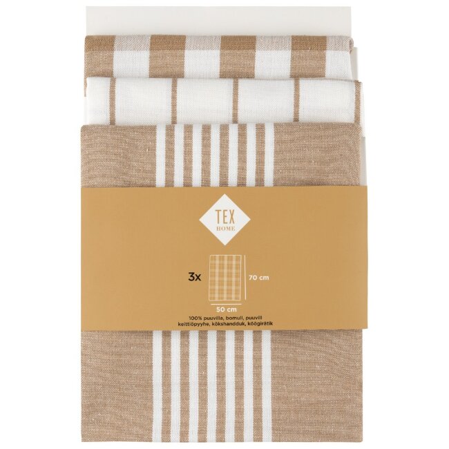 Кухонное полотенце Tex Home Stripes 3 шт бежевое