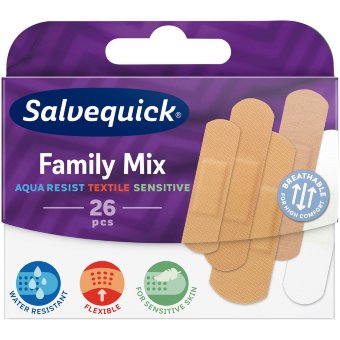 Пластыри Salvequick FamilyMix 26 шт