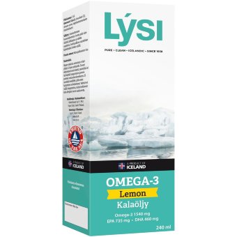 Рыбий жир жидкий с лимоном Омега-3 kalaoljy lemon 1540 mg 240 мл LYSI