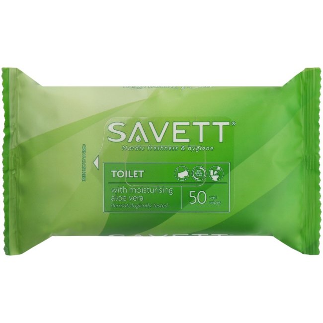 Влажная туалетная бумага (алоэ вера) Savett toilet 50 шт