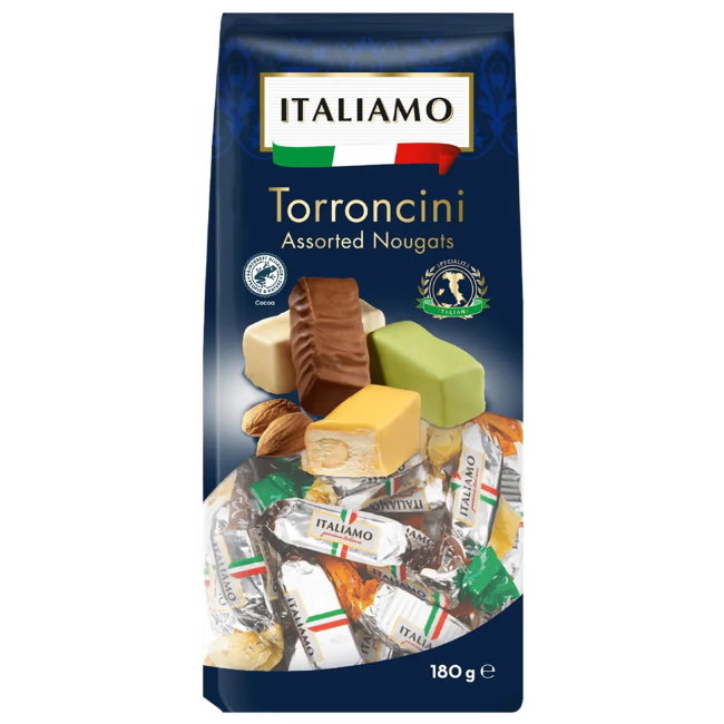 Итальянская нуга с фисташками ITALIAMO Torroncini ассорти 4 вида 180 гр
