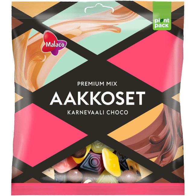 Карамельный микс с шоколадом Malaco Aakkoset Karnevaali 280 гр