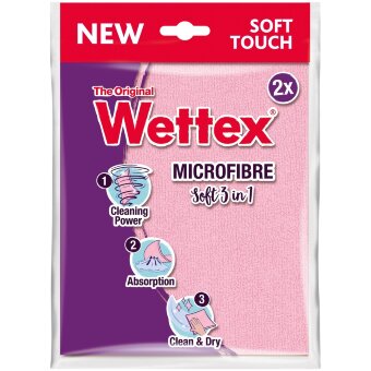 Микрофибровая тряпка Wettex Microfibre Soft 3в1 (уп 2 шт)