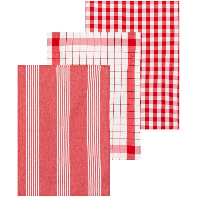 Кухонное полотенце Tex Home Stripes 3 шт красное Кухонное полотенце Tex Home Stripes 3 шт красное