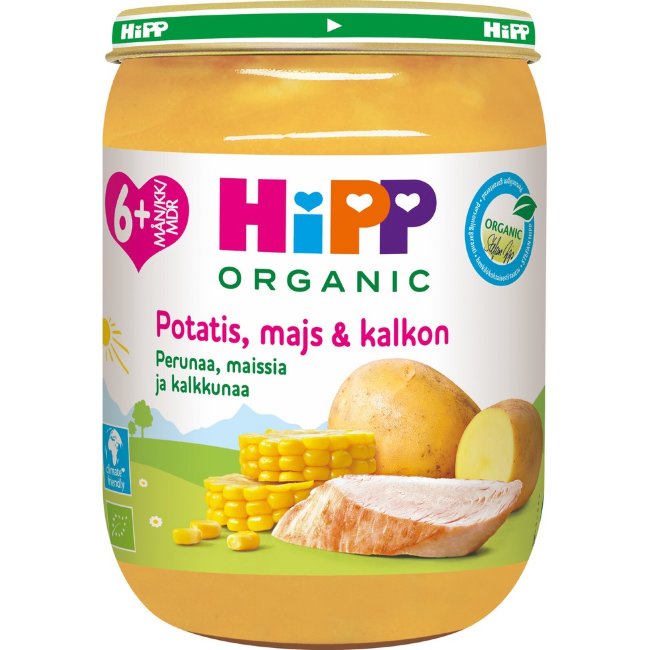 Детское питание Hipp 190 гр пюре из картофеля, кукурузы и индейки с 6 месяцев