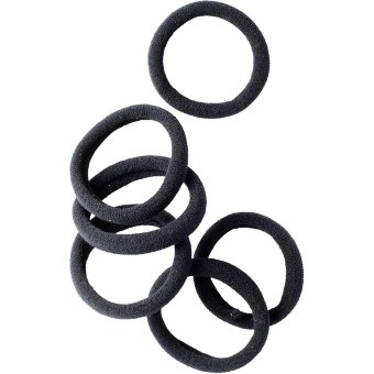 Мягкий набор резинок для волос Cailap черный 6 шт