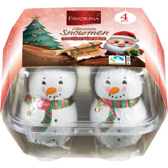 Шоколадные снеговики Favorina cocoa creme с какао начинкой 144 гр Шоколадные снеговики Favorina cocoa creme с какао начинкой 144 гр