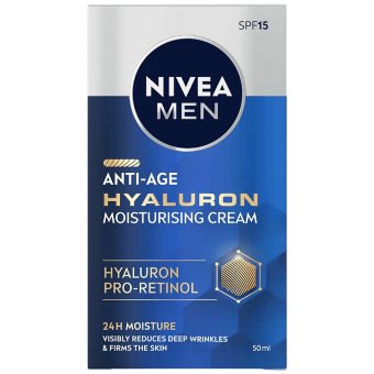 Увлажняющий крем для лица с гиалуроновой кислотой и SPF15 NIVEA MEN Anti-Age 50 мл