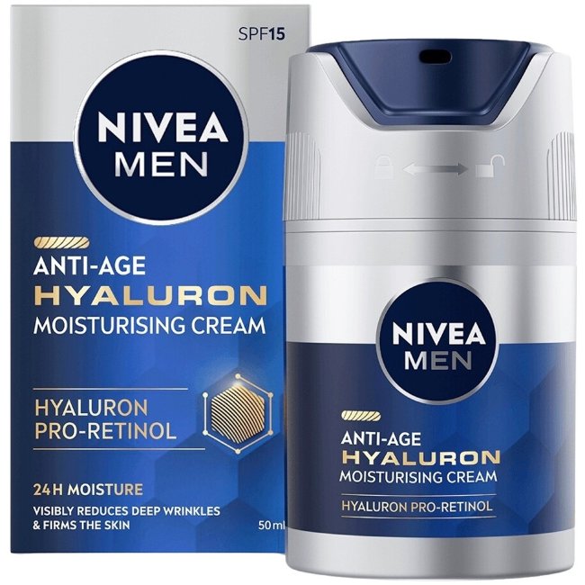 Увлажняющий крем для лица с гиалуроновой кислотой и SPF15 NIVEA MEN Anti-Age 50 мл