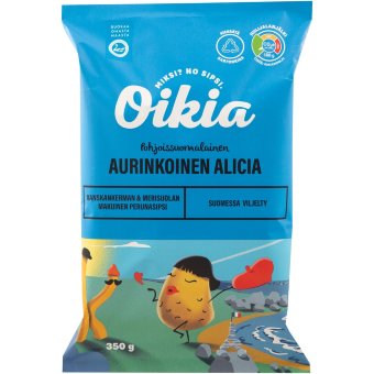 Картофельные чипсы Oikia Sunny Alicia со вкусом французских сливок и морской соли 350 гр Картофельные чипсы Oikia Sunny Alicia со вкусом французских сливок и морской соли 350 гр