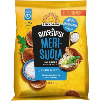 Ржаные чипсы Linkosuo Ruis Sipsi с морской солью 150 гр