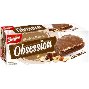 Печенье с шоколадной глазурью Bergen Obsession Brownie 128 гр
