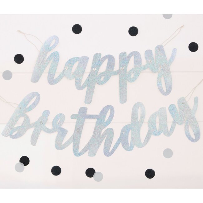 Гирлянда Happy Birthday серебряная 84 см