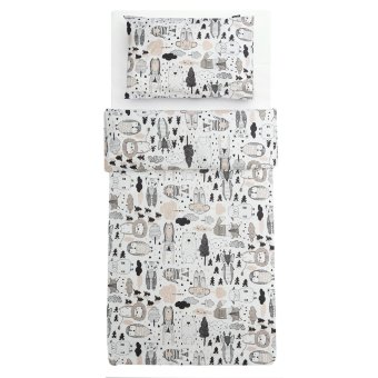 Детский комплект из наволочки и пододеяльника Familon Kaverit organic какао 120x160/40x60