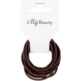 Резинка для волос My Beauty коричневая тонкая 15 шт