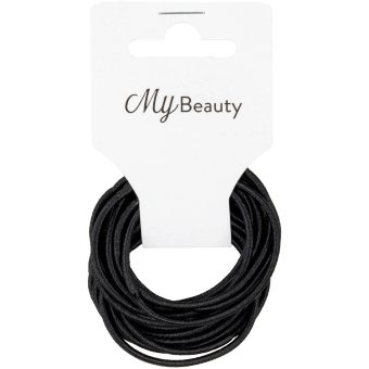 Тонкие черные резинки для волос MY BEAUTY 15 шт