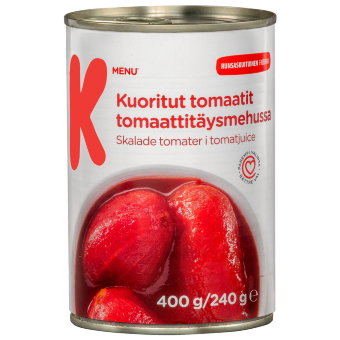 Томаты очищенные в соке K-Menu 400/240 гр Томаты очищенные в соке K-Menu 400/240 гр