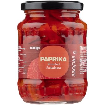 Паприка красная маринованная Coop 330/165 гр Паприка красная маринованная Coop 330/165 гр