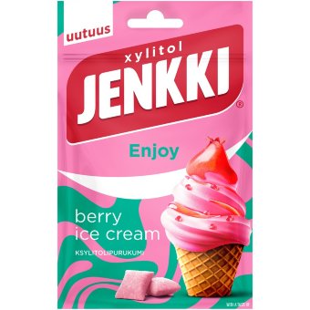 Жевательная резинка Jenkki Enjoy Berry ice cream с ксилитом 35 гр