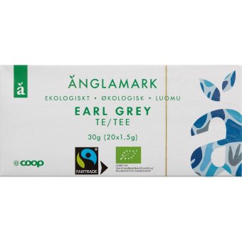 Чай черный органический Änglamark Earl Grey 20 пакетов 125 гр