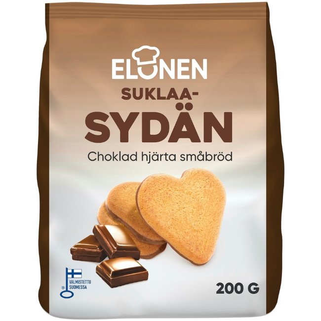 Шоколадное печенье в форме сердца Elonen 200 гр